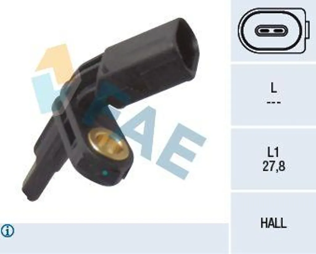 FAE 78012 Sensore di velocità del motore OE 7H0927803 compatibile con Superb, Yeti, Amarok, Octavia, Toledo, Leon, Altea XL, Altea, Alhambra, Carrera, TT, Q3, A3 8V, A3 8P, A1 8X, Beetle, Caddy, CC, EOS, Golf Alltrack, Golf Plus, Golf V, Golf VI, Golf VII, Jetta, Multivan V, Multivan VI, Passat Alltrack, Passat 3C, Passat 3B, Passat CC, Scirocco, Sharan, Tiguan, Touran, Transporter V, Caravelle VI, Transporter VI