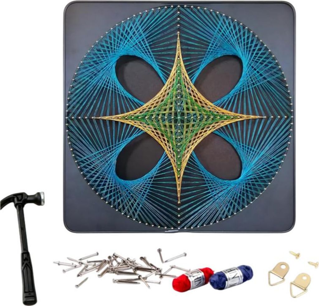 RealG RC-K-159 Kreativset für String Art, 40 x 40 cm, Produktbild 