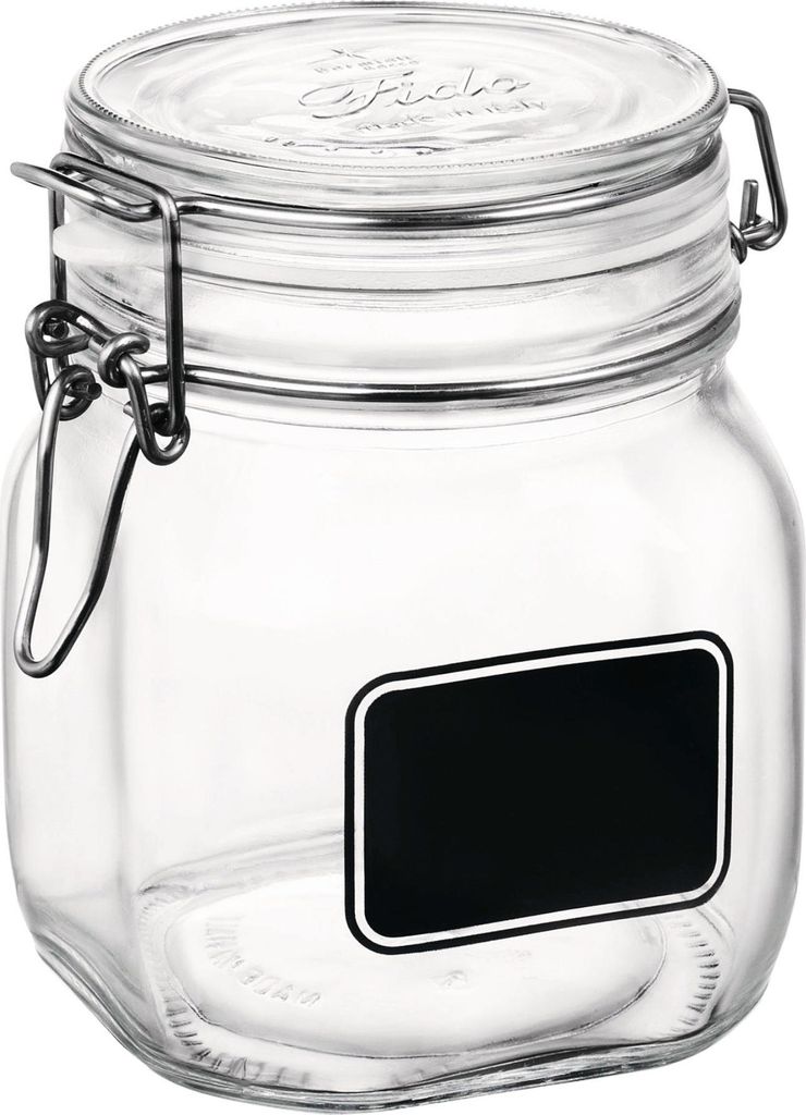 Bormioli Rocco Fido Ermetische Vase mit Tafel, Glas, Lt 1, small