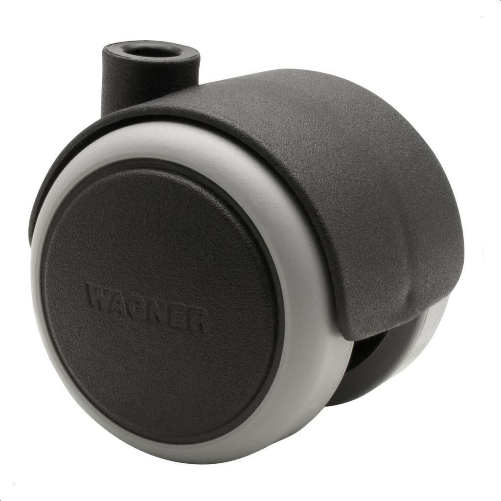 WAGNER Design Möbelrolle / Doppelrolle SOFT - Durchmesser Ø 50 mm, schwarz, Tragkraft 50 kg - 01072201