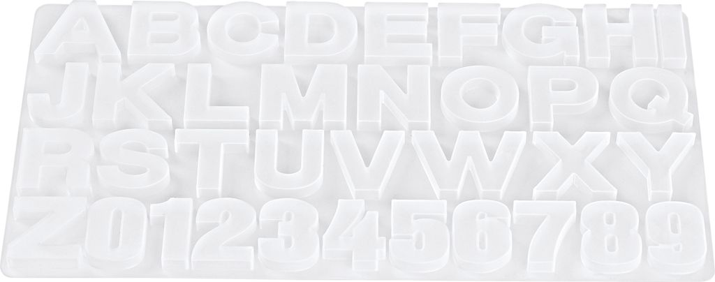 HobbyFun Silikonform Buchstaben Zahlen 4 cm hoch 20 g ideal für Bastelprojekte