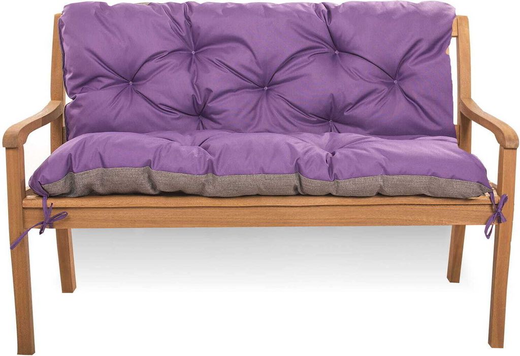 Gartenbankkissen 140×60×50 cm Violett Bankkissen Bankauflage für 2–3 Personen Gartenbank, Terrasse & Outdoor-Lounge