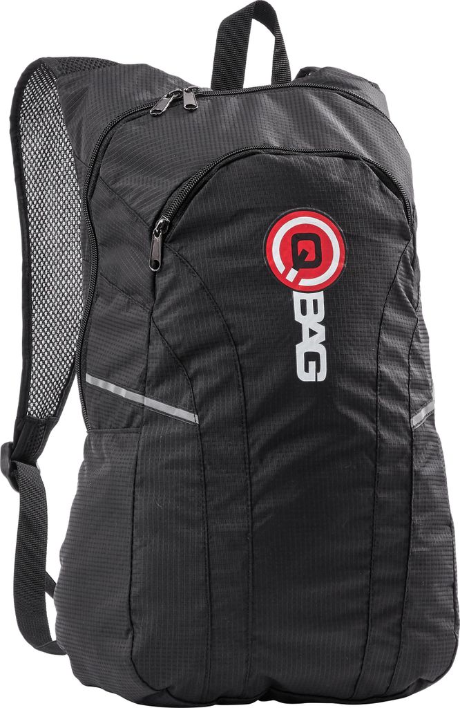 QBag Daypack Falt-Rucksack 13L Schwarz, Reflektierend, Kompakt