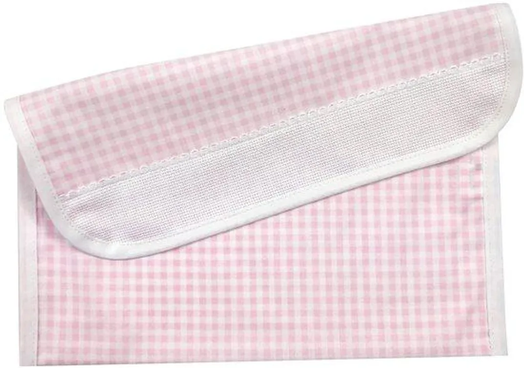 Serviette en toile douce à carreaux roses 16x30cm pour les enfants