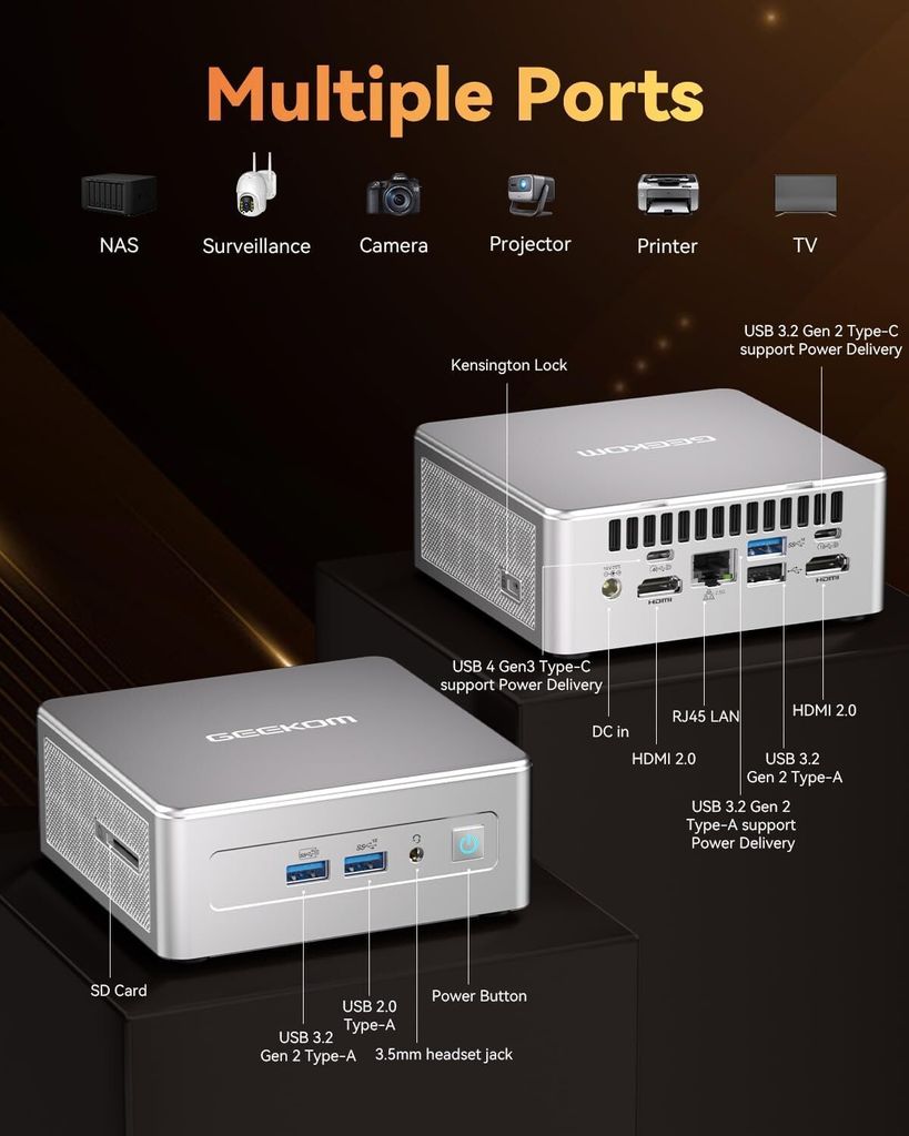 GEEKOM Mini PC Window 11 Pro, AE7 Ryzen 9 7940HS (do 5,2