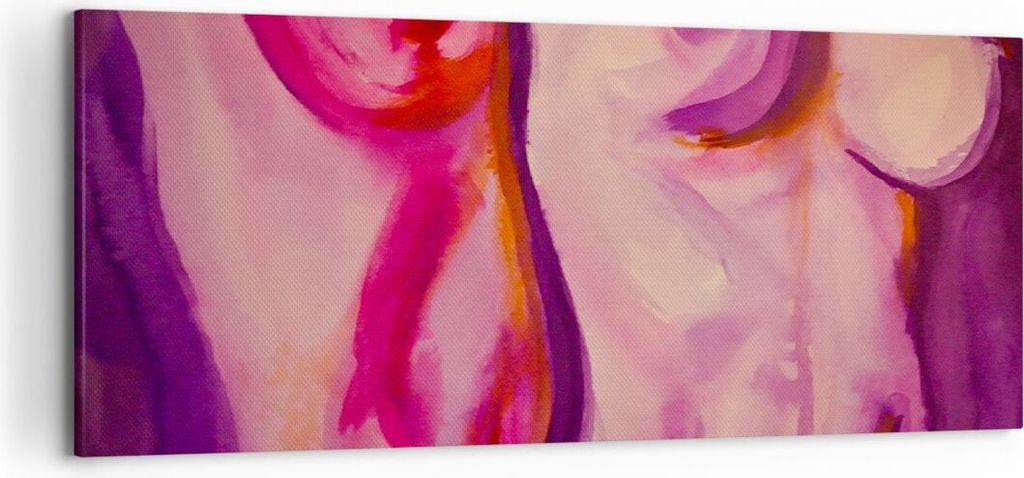 Bild auf Leinwand - Leinwandbild - Frau Tat Körper - 120x50cm - Wand Bild - Wanddeko - Wandbilder - Leinwanddruck - Bilder - Kunstdruck - Wanddeko...
