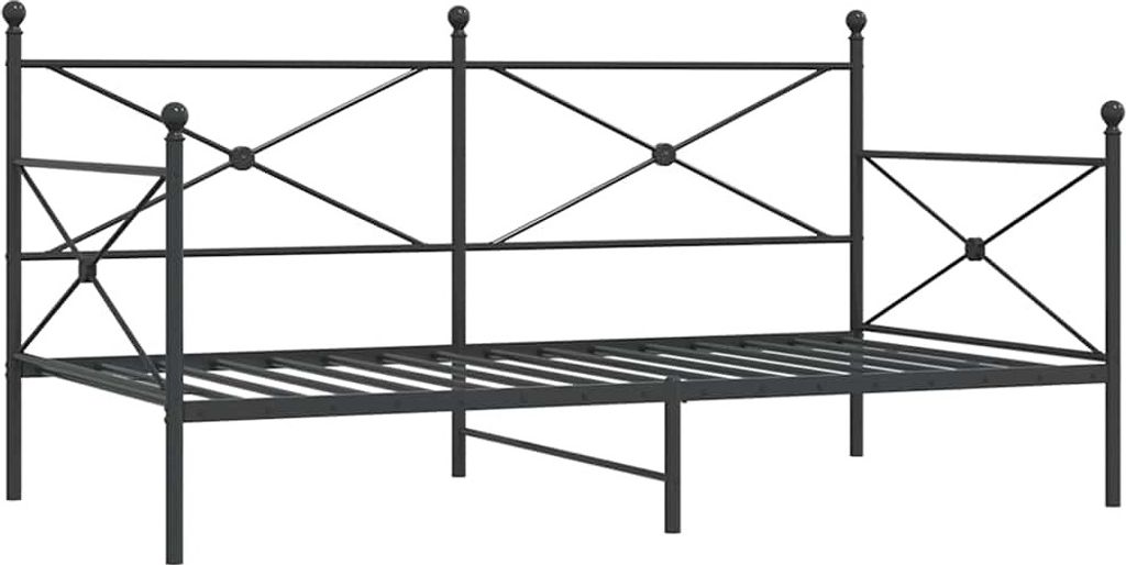 SYFAX Tagesbett ohne Matratze Schwarz 100x190 cm Stahl
