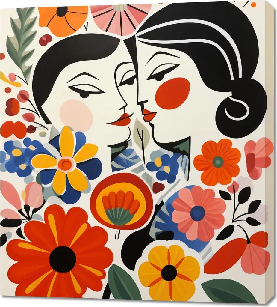 Decorazione Parete 90x100 Romanzo Floreale: Quadro Moderno Design