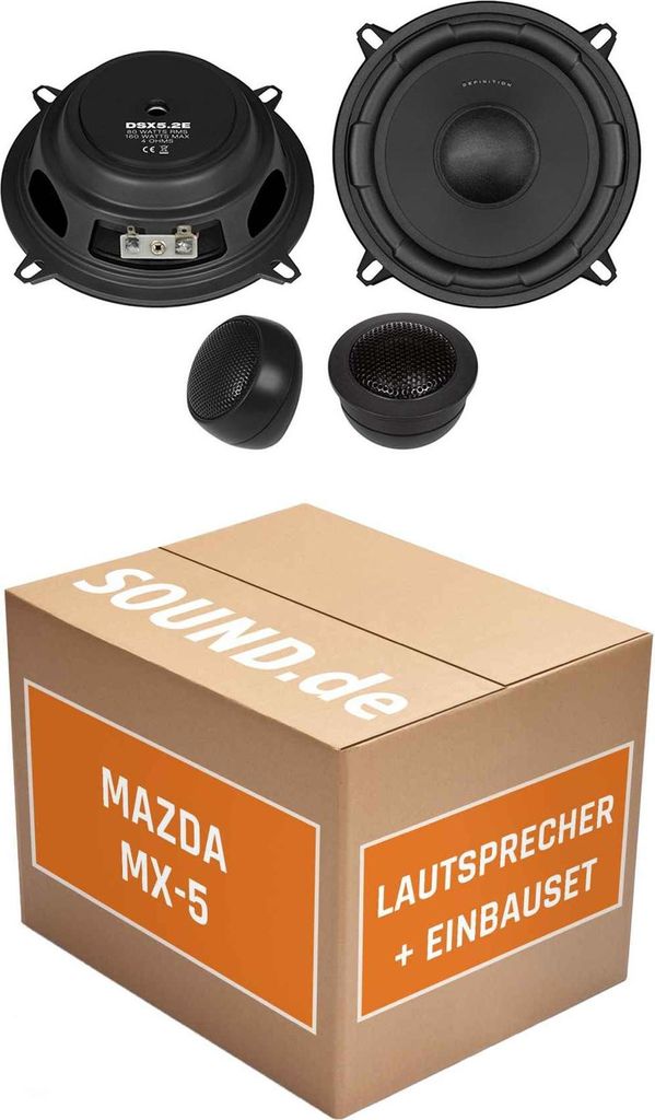 Lautsprecher Boxen Einbaupaket vorne Crunch DSX5.2E passend für Mazda MX-5 Typ NA | 2x Tief-Mitteltöner 2x Hochtöner 4x Frequenzweiche