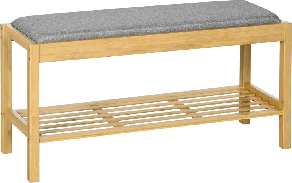 Petit banc pour s'asseoir et ranger ses chaussures dans une entrée