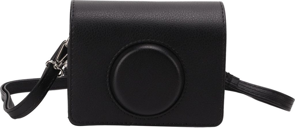 Kameratasche, modische Kunstleder-Schutztasche mit Schultergurt für Fuji Instax Mini Evo, Schwarz