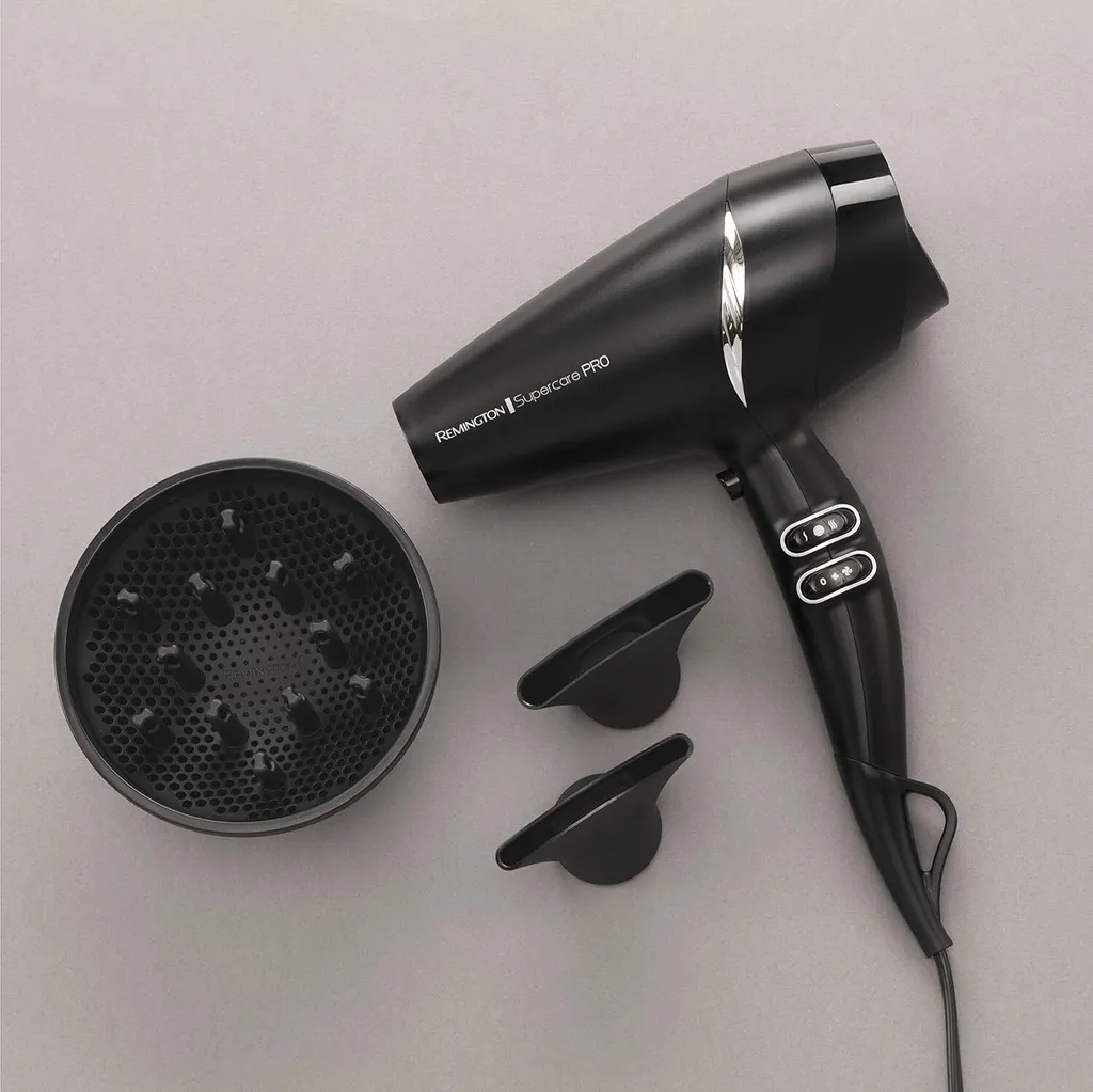 Asciugacapelli professionale ionico Remington [controllo laterale potente e professionale] tecnologia SupercarePro (2200W, 130km/h, 3 accessori per lo styling, motore AC a lunga durata per parrucchieri) AC7250 [Esclusiva Amazon] - 18