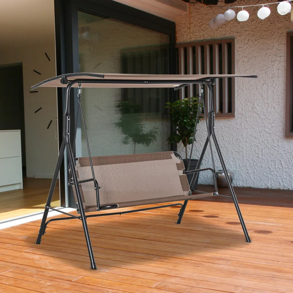 Fauteuil à bascule et balancelle de jardin 2 places structure robuste