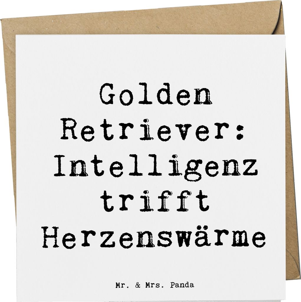 Mr. & Mrs. Panda Grußkarte Spruch Golden Retriever Liebe - Weiß - Geschenk, Therapiehund, Hund, doppelkarte, sozialer, Hundeliebhaber, anlasskart...