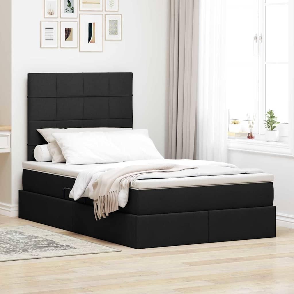 "Schlussverkauf" Aufbewahrungsbett - für 1 Person - mit Matratze - Schwarz 120x200 cm Polyester C675