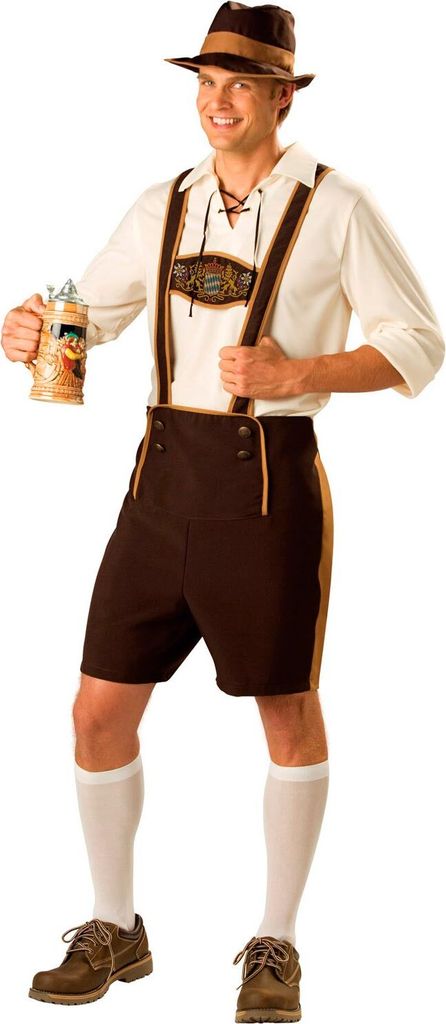 Kostüm Bayer - Lederhose, Hemd, Socken, Hut   - Gr. S - 3XL Produktbild 