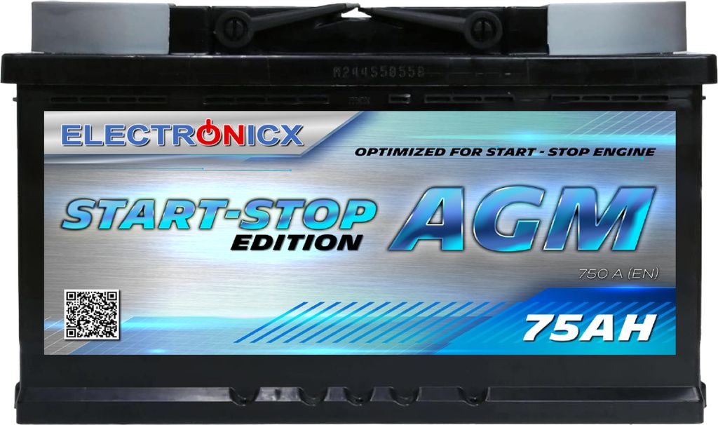 Autobatéria Electronicx AGM 75 Ah 12 V ▶ Start-Stop  Obrázok produktu 