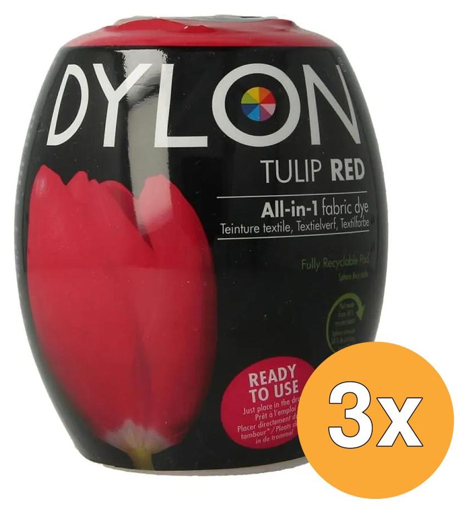 3x Dylon Pod Tulip Red (350 gr) Productafbeelding 