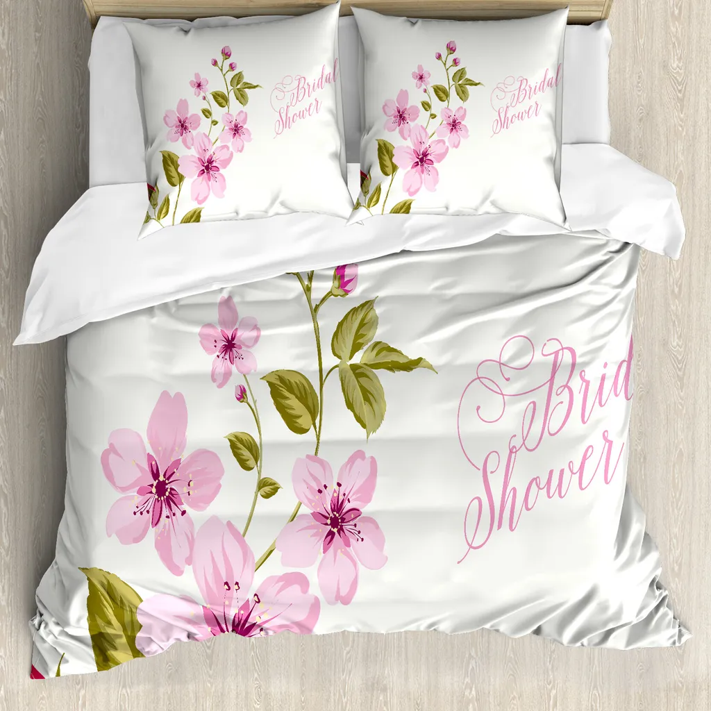 Copripiumino ABAKUHAUS Fiori di Sposa 155x220 - Ipoallergenico Rosa