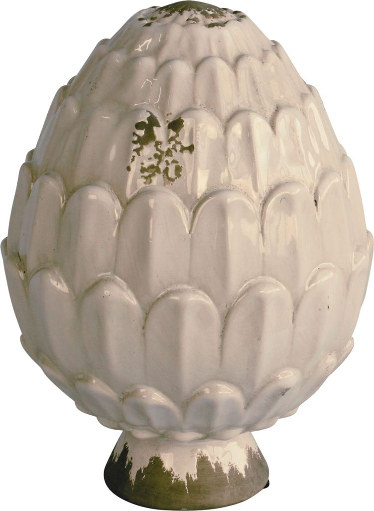 Zapfen aus Keramik weiß 20 cm hoch Rosenkugel für Stab Produktbild 