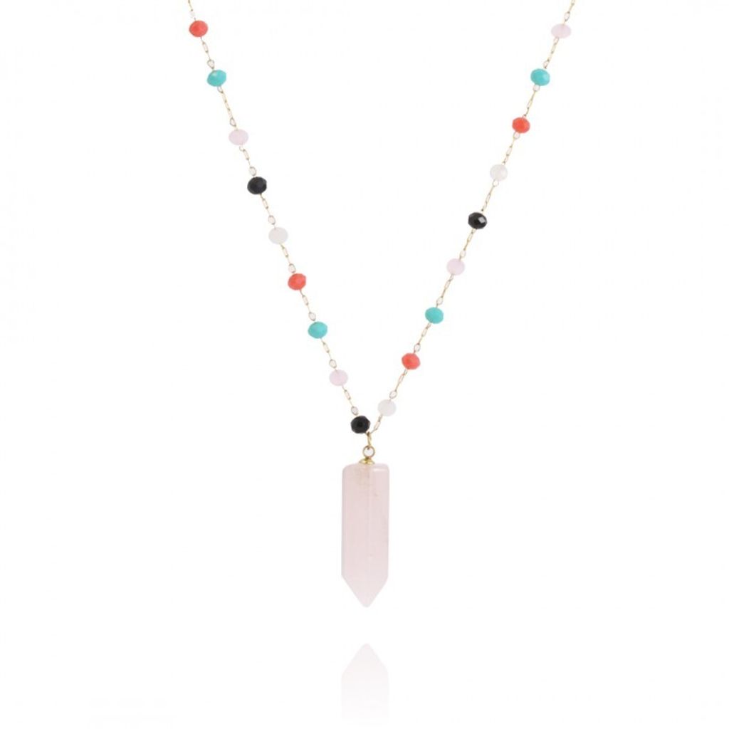 Halskette aus Chirurgenstahl mit 14-karätigem Gold überzogen, hellgoldener Farbton, Kettenlänge 46 cm