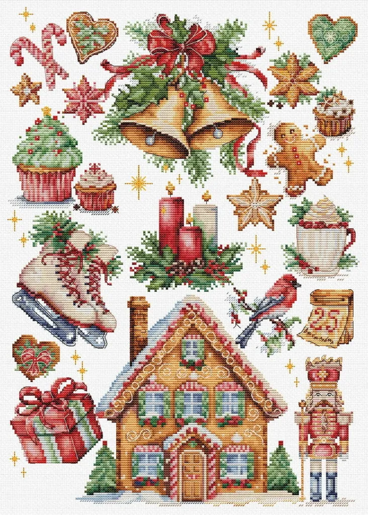 Kit broderie Noël Luca-S 25x35cm Toile Zweigart et Fils Anchor Qualité