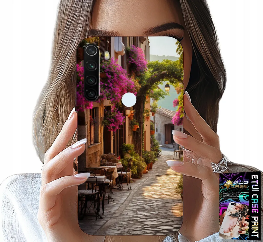 Custodia Xiaomi Note 8T Strada Pittoresca con Caffè e Vetro Temperato
