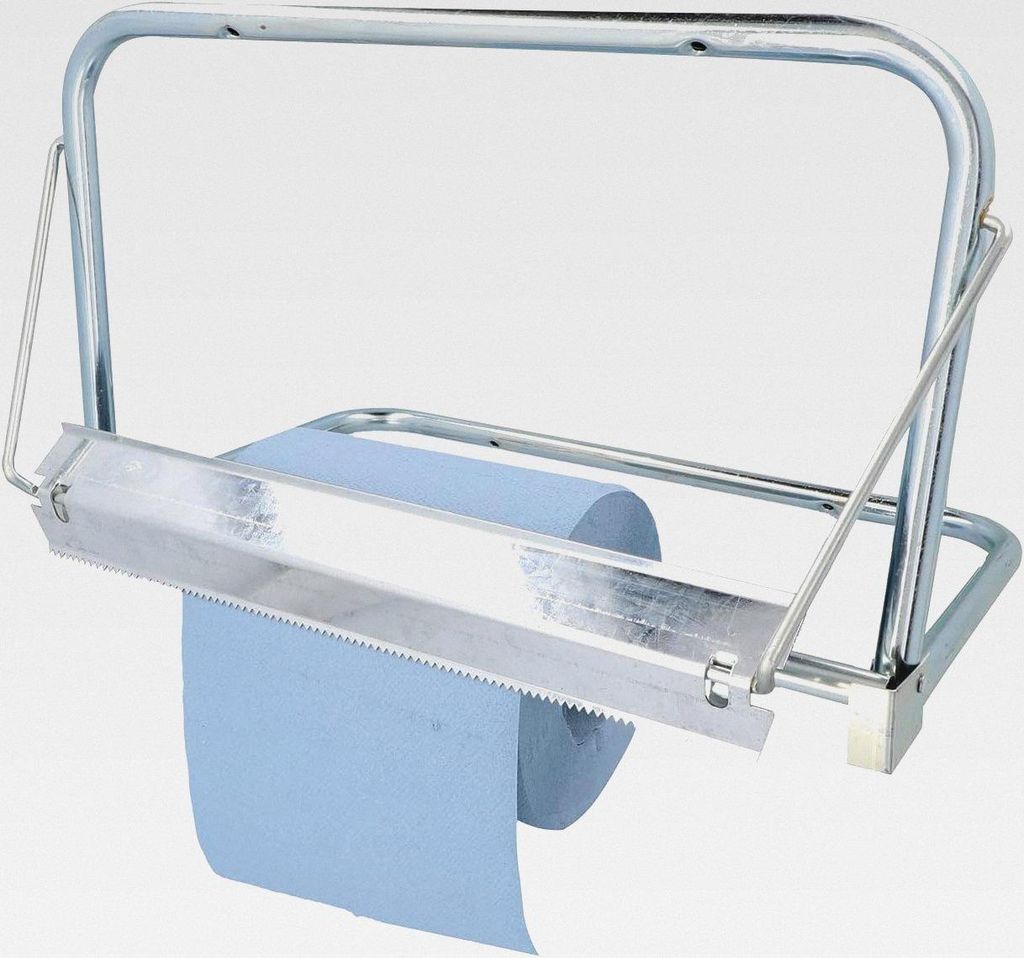 UNITEC 91825 Papierrollenhalter zur Wandbefestigung, aus robustem, verzinktem Metall, für Papierrollen bis 45 cm Breite, inklusive Befestigungsmat...