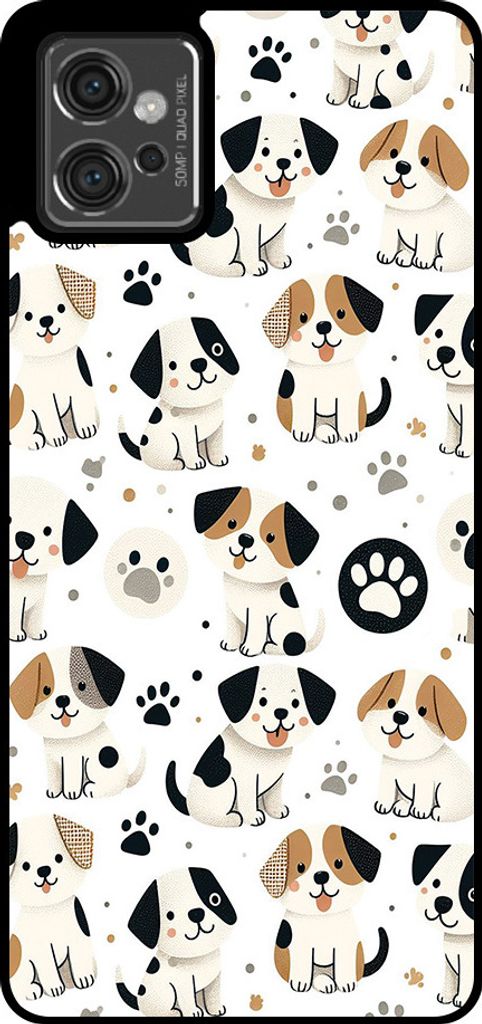 Smartphonica Handytasche geeignet für Motorola Moto G32 mit Hundedruck - TPU zurück Abdeckung Fall Hund Design
