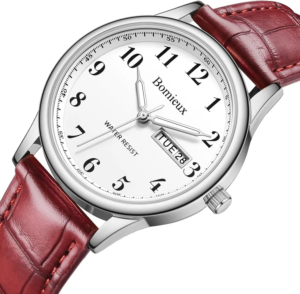 Orologio da Polso Uomo Analogico con Data - Design Minimal in Pelle - 7