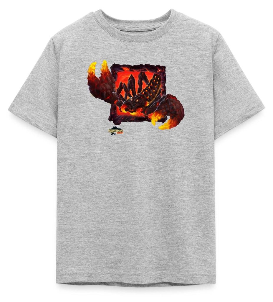 Spreadshirt Schleich Eldrador Lavaskorpion Teenager T-Shirt, 152/164 (12-14 Jahre), Grau meliert