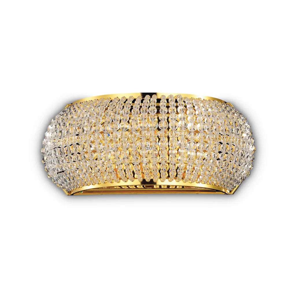 Plafonnier Pasha Contemporain Métal Or et Cristal 3 G9 3W 3000K