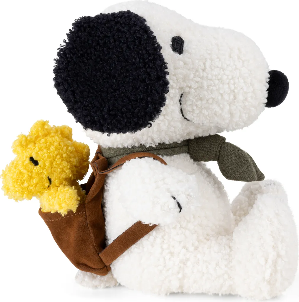 Doudou Snoopy Peanuts avec Woodstock, peluche douce pour enfant 20cm