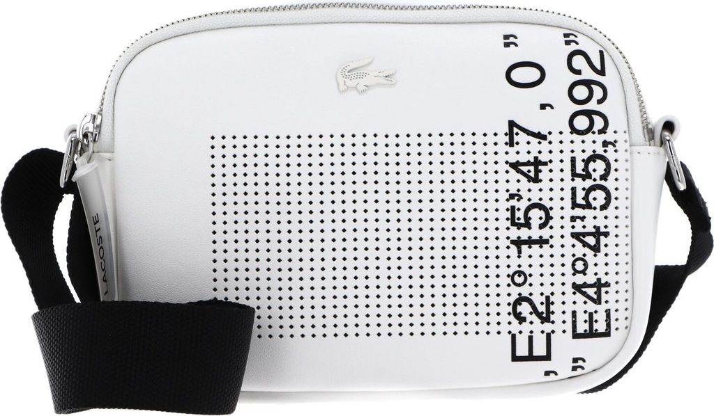 LACOSTE Umhängetasche Schultertasche Crossover Bag Blanc Noir weiß