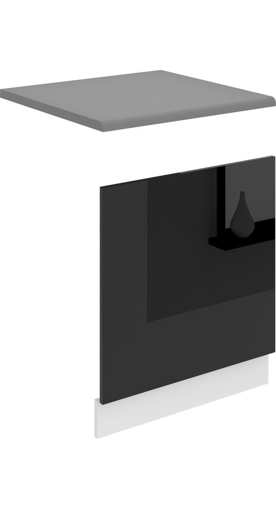 Belini Frontblende für Geschirrspüler PO. Frontblende Geschirrspüler 60 cm Breite. Frontplatte für Spülmaschine ohne Griff, Schwarz Hochglanz