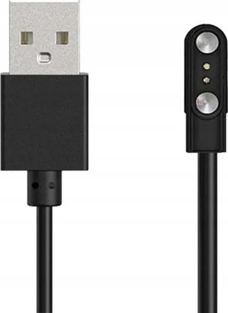 Cavo di ricarica magnetico per smartwatch 2 PIN 2,84 mm nero universale