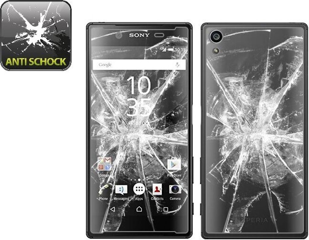 2x Panzerfolie für Sony Xperia Z5 ANTI-SCHOCK Displayschutzfolie HD KLAR FB