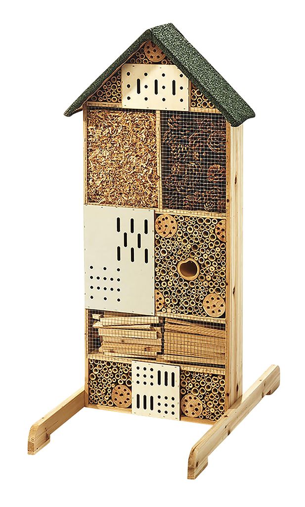 Insektenhotel Insektenhaus HONEY aus Tannenholz - mit Füllung aus verschiedenen Materialien - Garten Gartendeko Nistkasten Naturbelassen Bienen V...