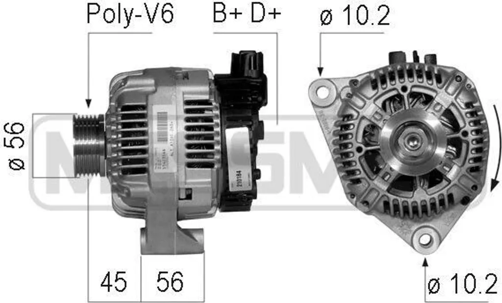 Alternateur renforcé ERA 210184A pour Peugeot 406 et Fiat Ulysse