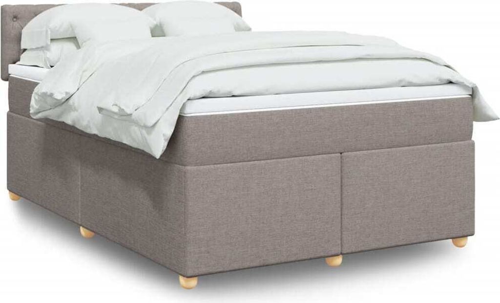 Maison Exclusive - Boxspringbett mit Matratze Taupe 140x190 cm Stoff