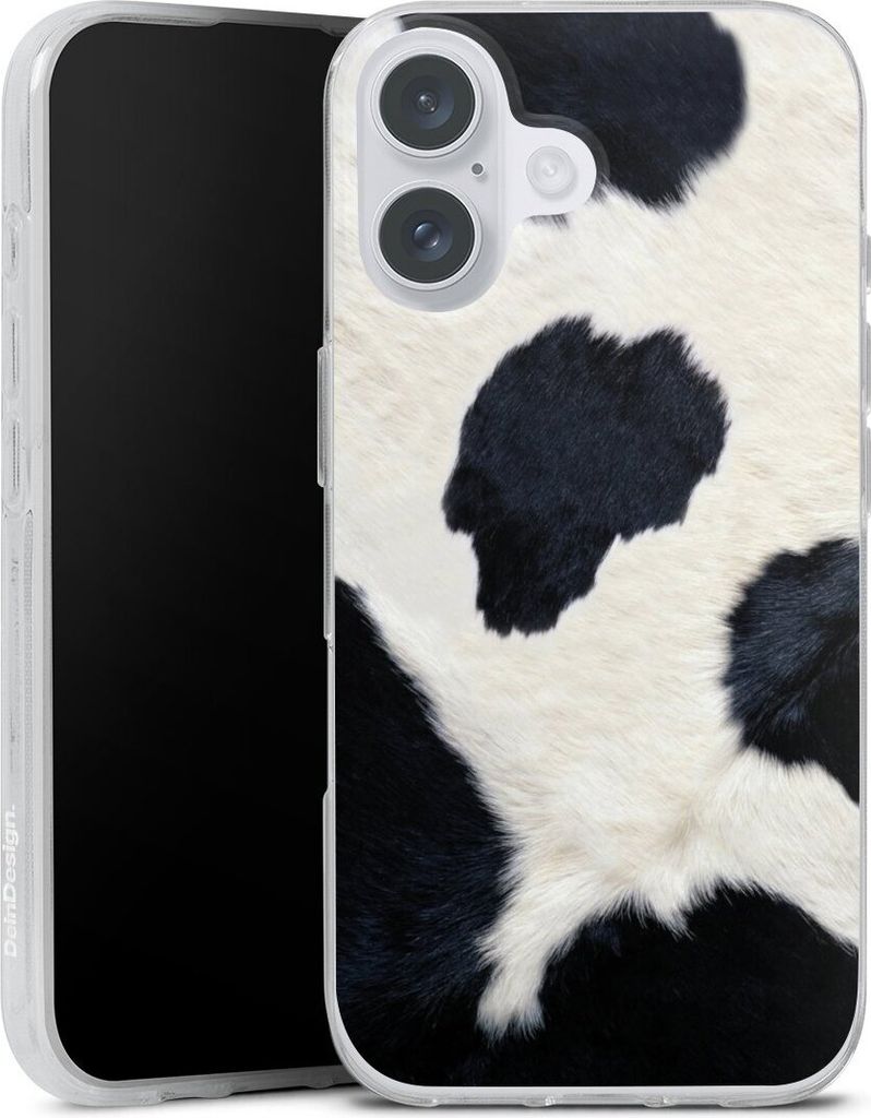 DeinDesign Handyhülle für Apple iPhone 16 Plus Silikon Hülle Case Smartphone Schutzhülle Animal-Look Animalprint Kuhfell