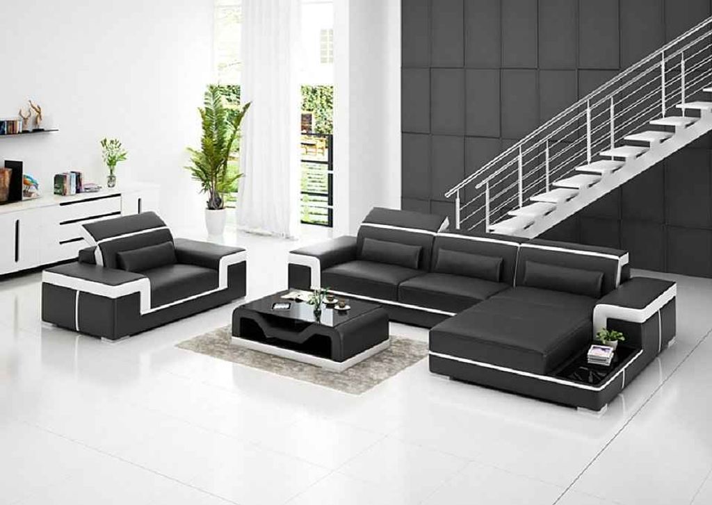 Wohnlandschaft Ecksofa L-Form Sessel Set Modern 2tlg