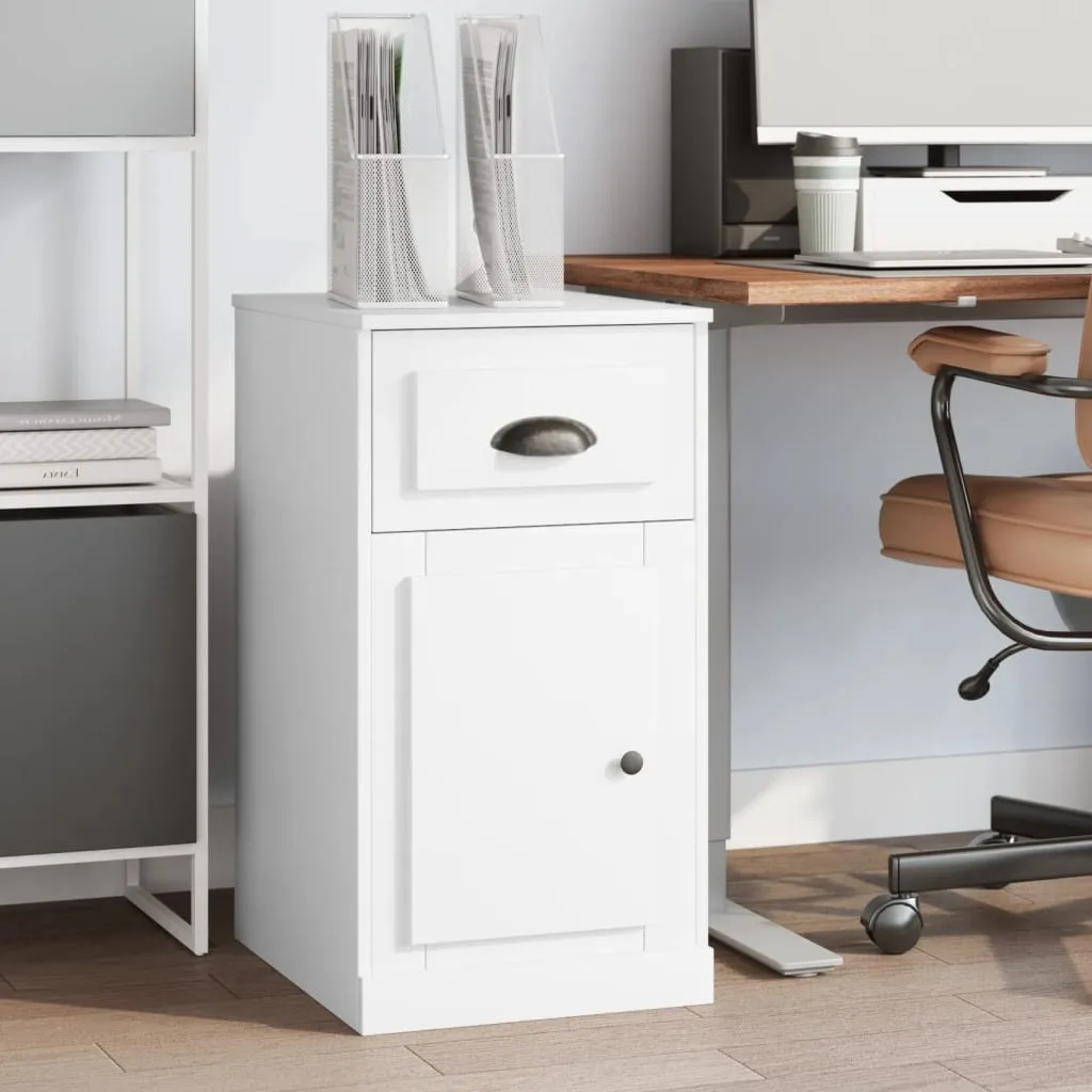 Petit meuble de rangement blanc en bois avec tiroir de rangement
