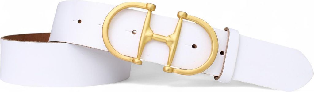 FRONHOFER Damengürtel 4cm, goldener Schmuckschnalle vergoldet Horse-bit Schnalle