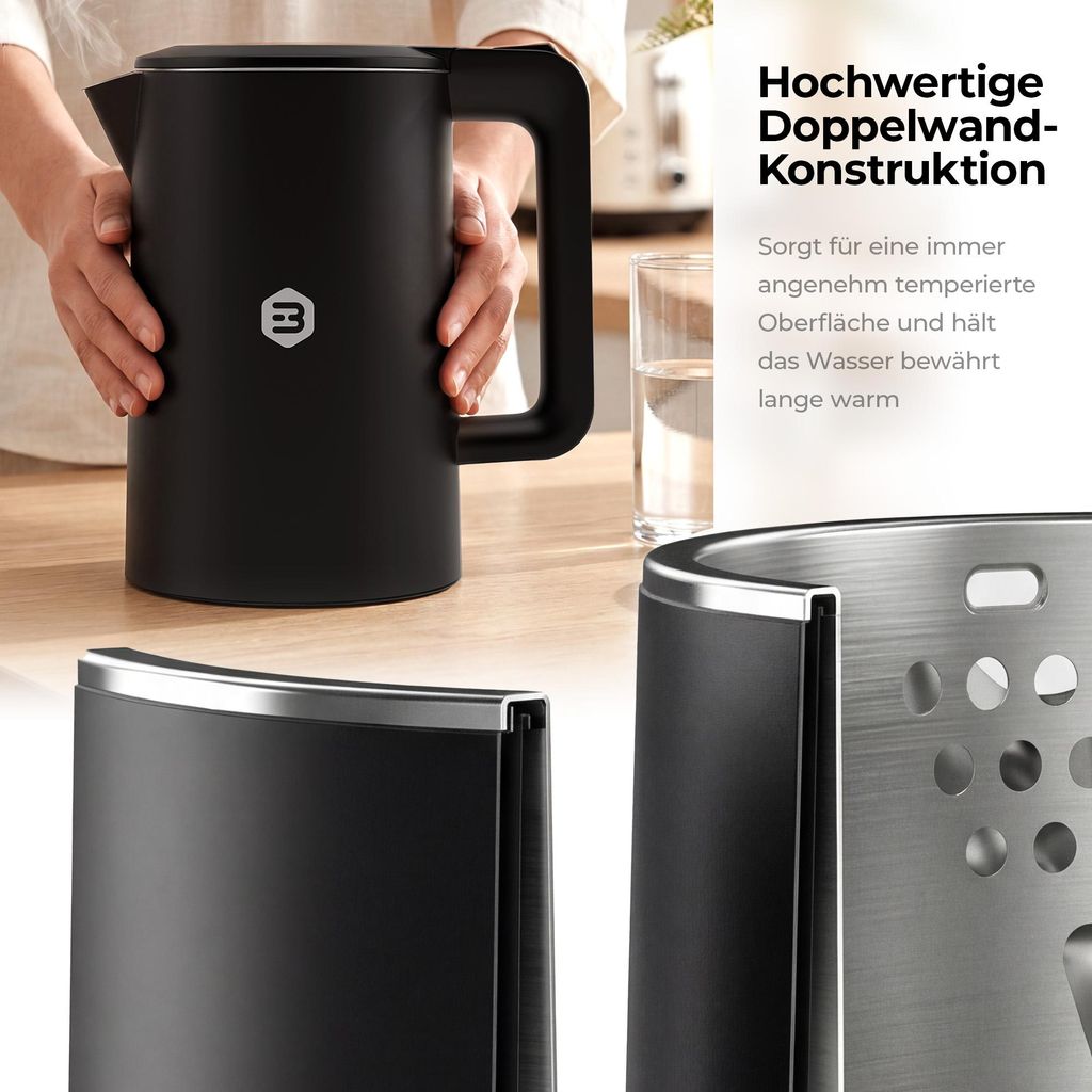 Balter Wasserkocher Edelstahl WK-4 1,7L Schwarz