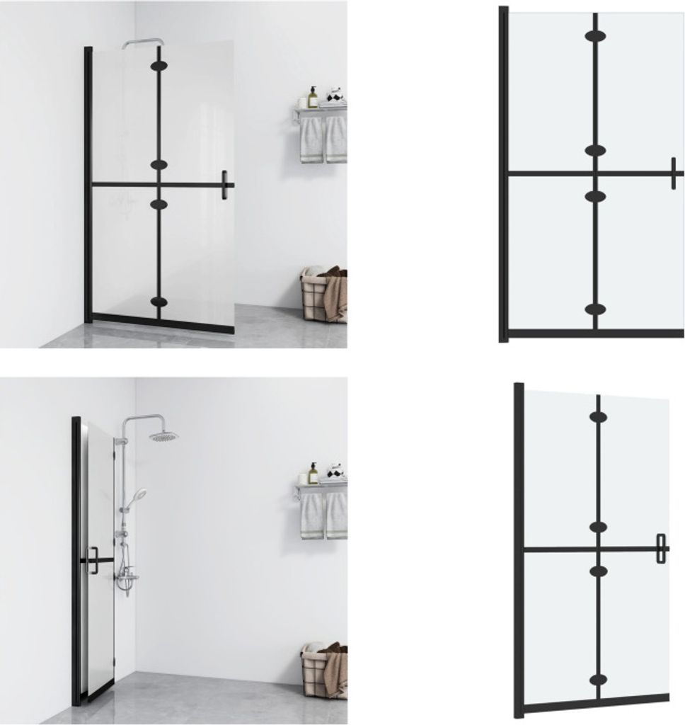 vidaXL Faltbare begehbare Duschwand ESG Glas mattiert 70x190 cm - Duschwand - Duschwände - Faltbare Duschwand - Faltbare Duschwände