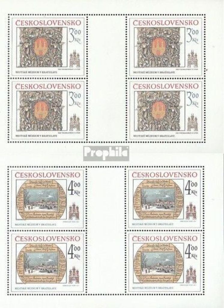 Briefmarken Tschechoslowakei 1984 Mi 2770Klb-2771Klb Kleinbögen (kompl.Ausg.) postfrisch Preßburg