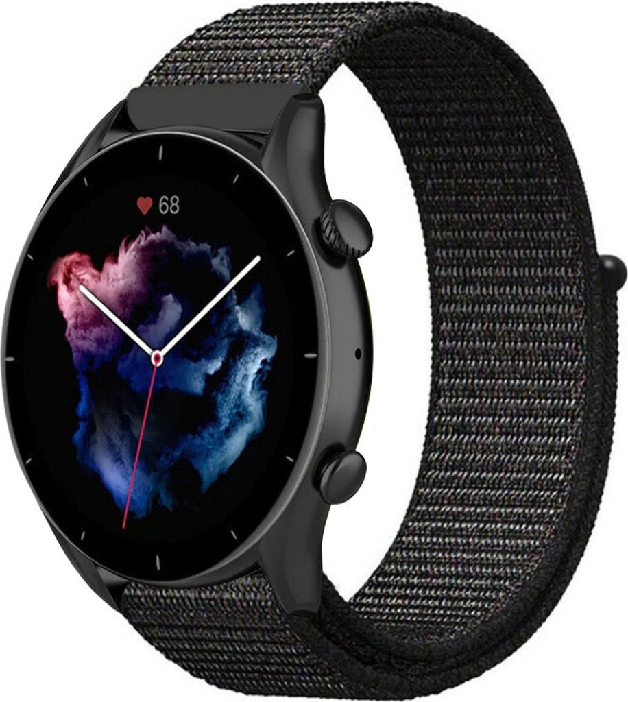 Strap-it Amazfit GTR 3 (Pro) Nylonarmband (Schwarz)