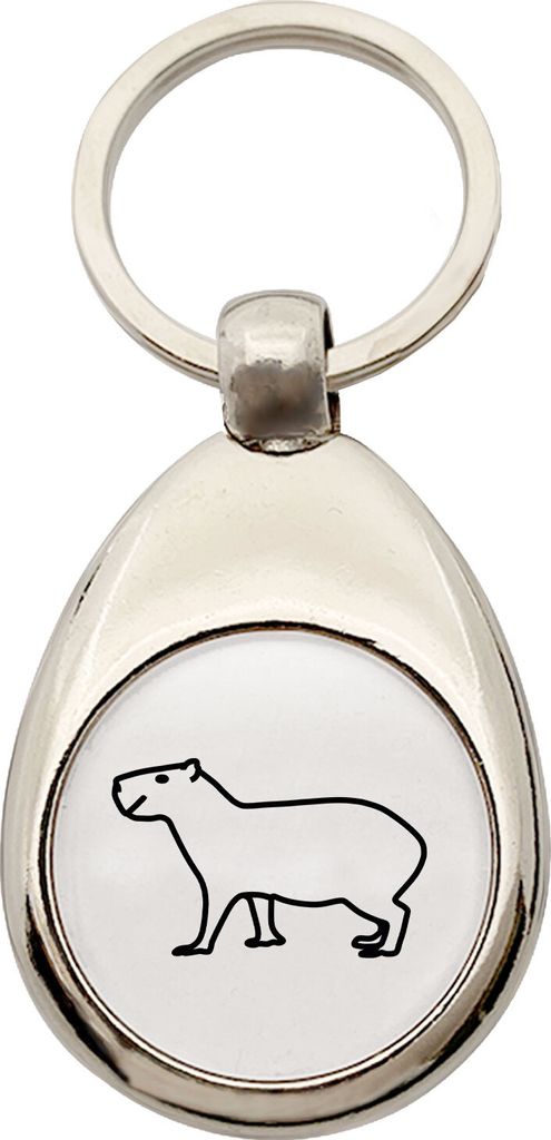 Huuraa Schlüsselanhänger Capybara Silhouette Metall Schlüsselring Einkaufswagenchip Geschenkidee