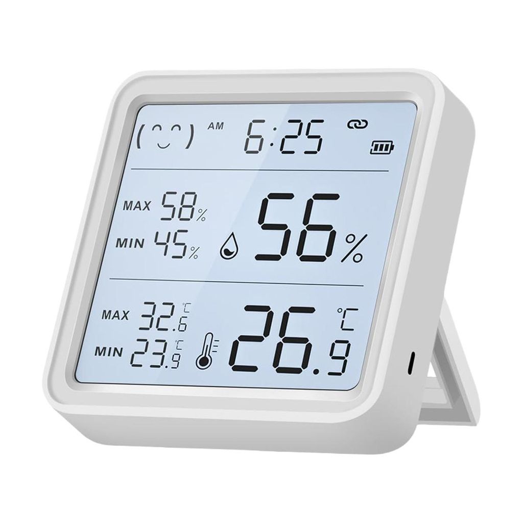 WLAN-Thermo-Hygrometer für Innenraum, Drahtloser Monitor mit App-Steuerung, Großem LCD-Display und Datenmanagement-Funktionen
